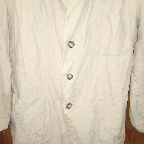 Metropolitan View 100% linen off white blazer size M - Picture 3 of 6
